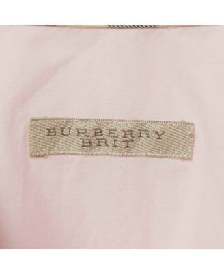 Men's Brit Pink Logo Embroidered Cotton Shirt