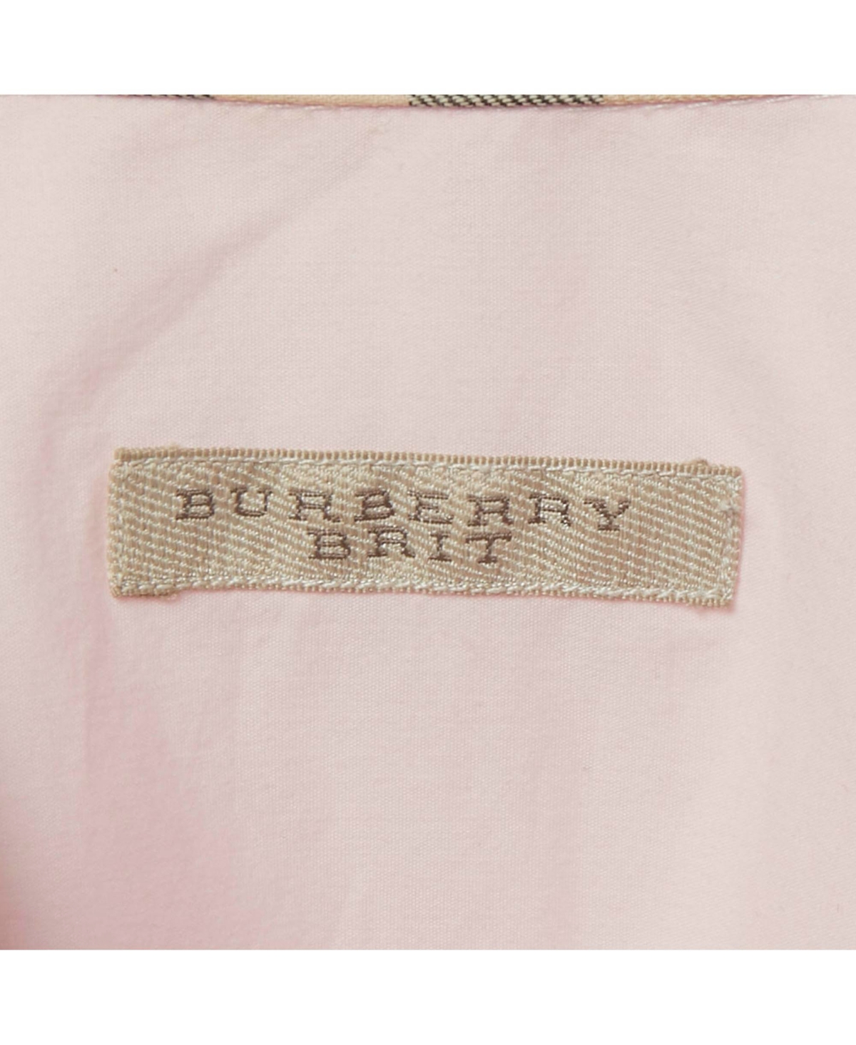 Pre-Owned Burberry Men's Brit Pink Logo Embroidered Cotton Shirt