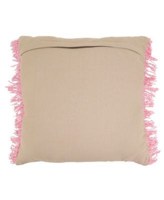 Fringe Poly Filled Decorative Pillow, 20" x 20"