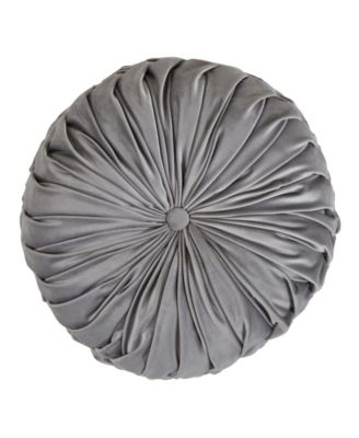 Round Velvet Pintucked Poly Filled 2-Pc. Decorative Pillow, 14" x 14"