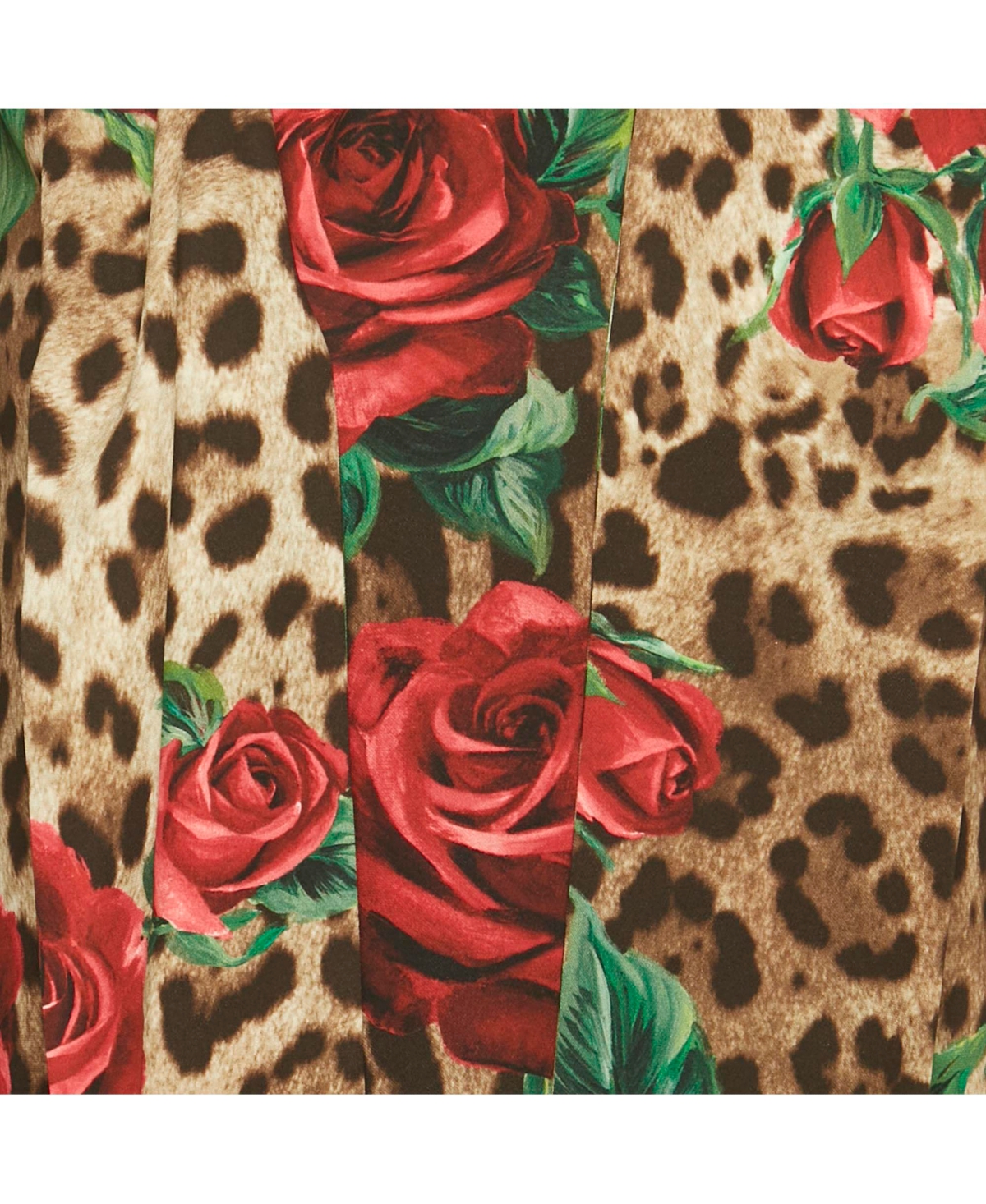 Pre-Owned Dolce & Gabbana Women's Brown Leopard & Rose Print Silk Mini Dress