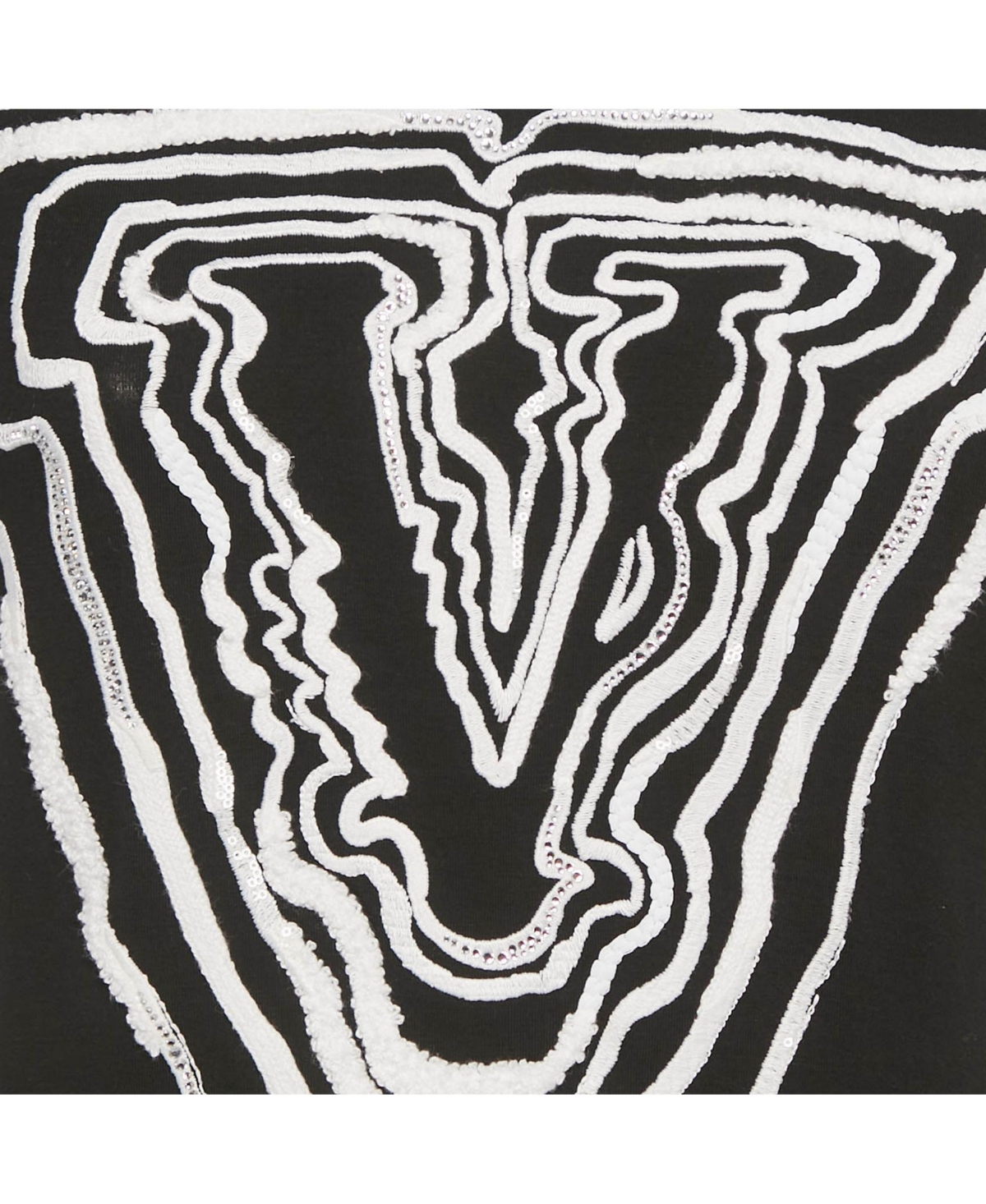 Pre-Owned Versace Women's Embroidered Jersey Crewneck T-Shirt