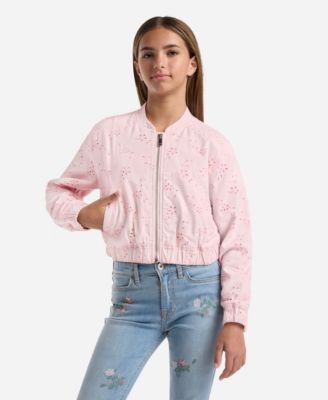 Girls' Floral Print Bomber Jacket
