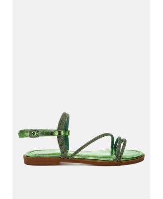 Womens Bawley Rhinestone Strappy Flat Sandals
