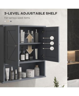 Bathroom Wall Cabinet Wall Mounted Medicine Organizer with Open and Adjustable Shelf Storage Cabinet for Bathroom or Laundry Room