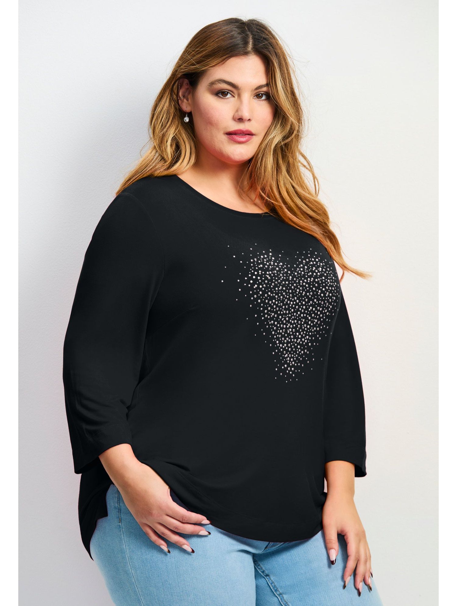 Women's Plus Size Love Heart Top