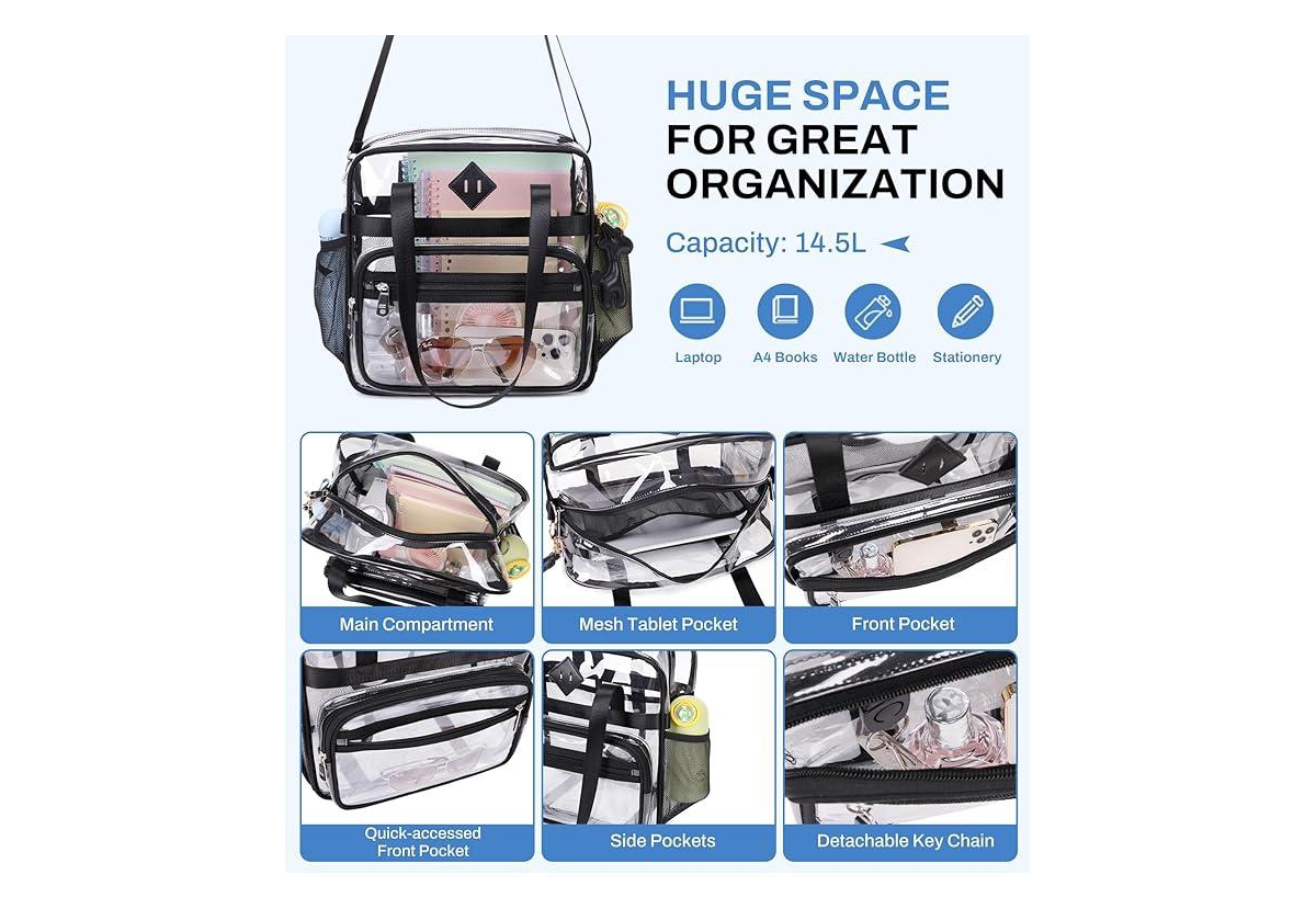 Clear See Through Tote Bag for Women