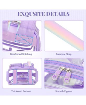 Mini Clear Backpack Small Purple Kids Girls