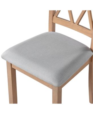 3-Piece Folding Dining Table Set with Drop Leaf and 2 Padded Chairs, Compact Breakfast Nook Table Set for Small Spaces