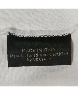 Men's Whte Medusa Embellished Jersey Crewneck T-Shirt