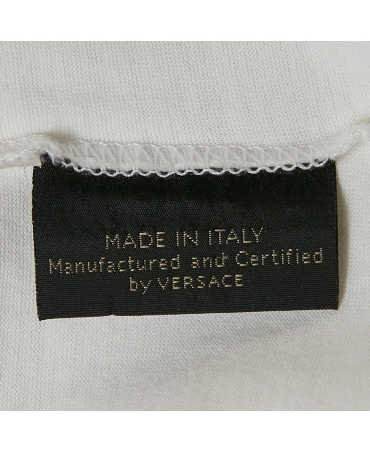 Pre-Owned Versace Men's Whte Medusa Embellished Jersey Crewneck T-Shirt