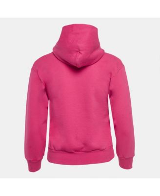 Women's Black Campaign Print Cotton Knit Hoodie