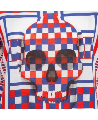 Women's Multicolor Skull Print Crew Neck T-Shirt