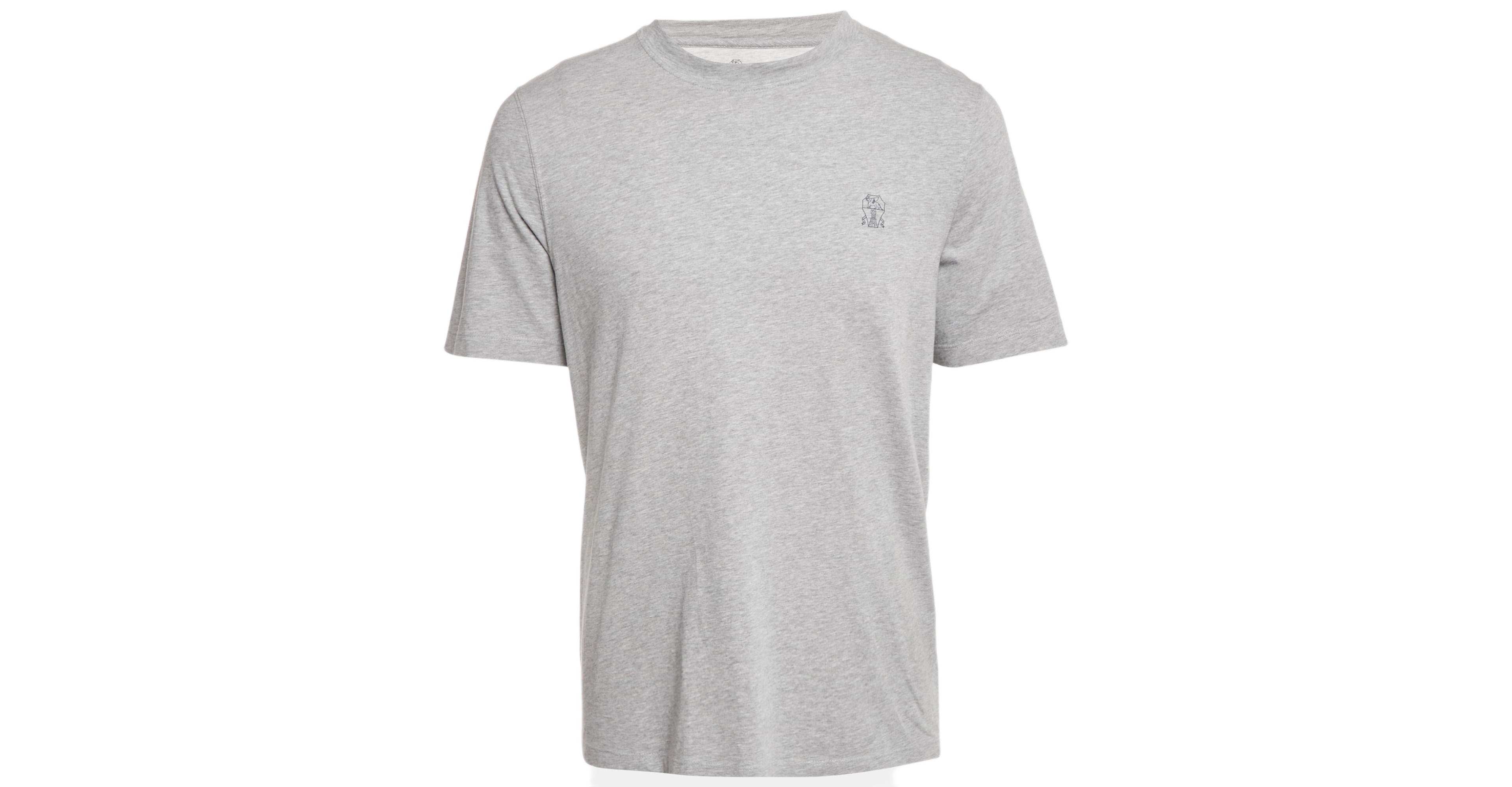 Pre-Owned Brunello Cucinelli Men's Grey Melenga Jersey Crewneck T-Shirt