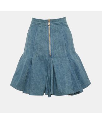 Women's Pleated Denim Mini Skirt