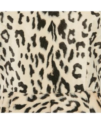 Women's Leopard Print Textured Cotton Sleeveless Mini Dress