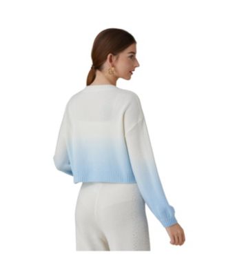 Women's Polar Bear Cropped Cashmere Sweater (With Crystal Touch)