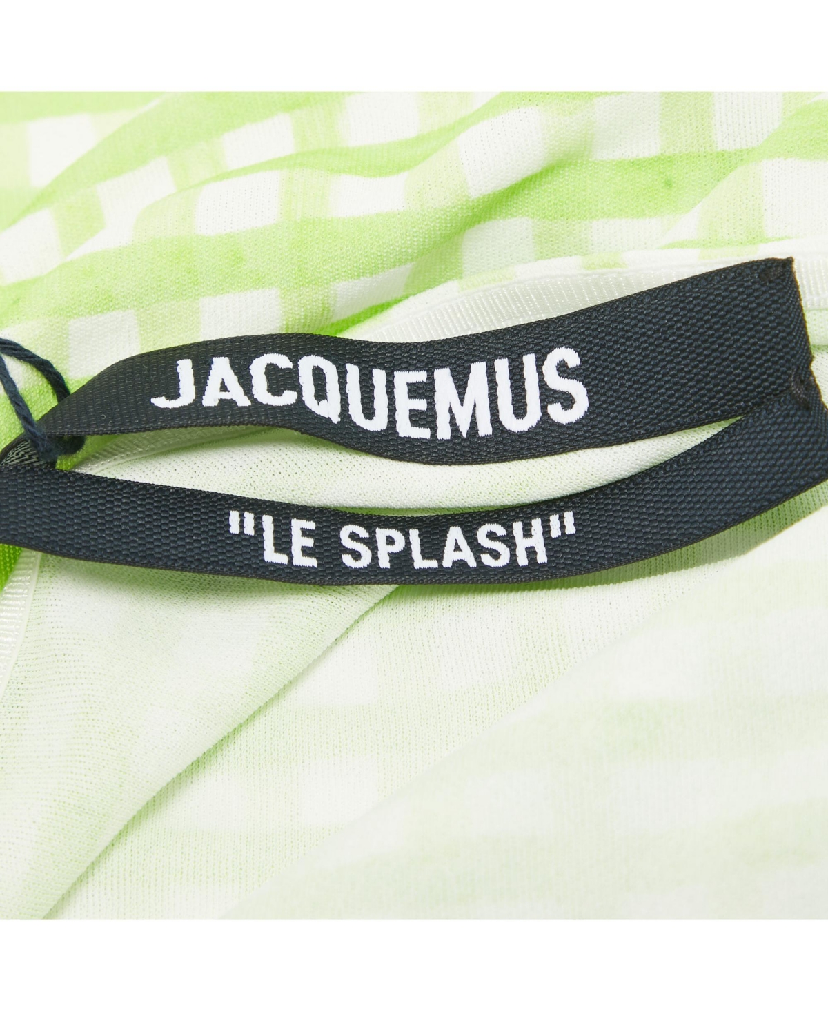 Pre-Owned Jacquemus Women's Green Checks Jersey Le Body Nodi Bodysuit