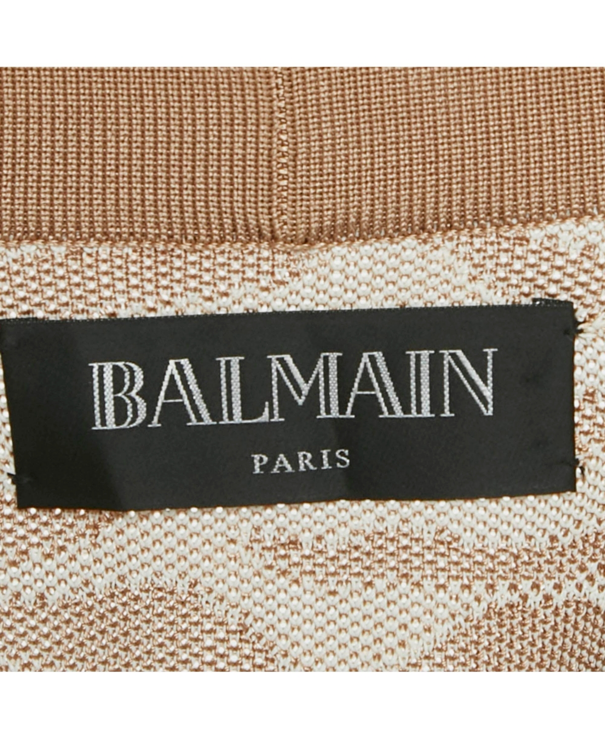 Pre-Owned Balmain Women's Beige/white Zebra Pattern Jacquard Knit Drawstring Detail Cardigan