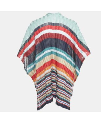 Women's Multicolor Lurex Knit Poncho One