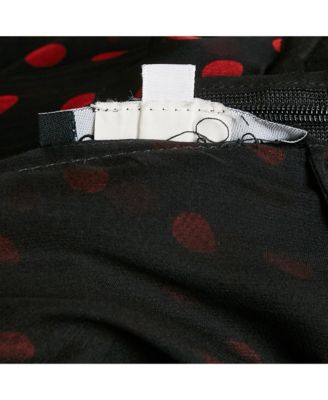 Women's Black Polka Dots Silk Tiered Maxi Dress