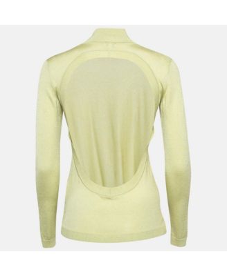 Women's Jeans Couture Lime Green Knit Back Open Sweatshirt