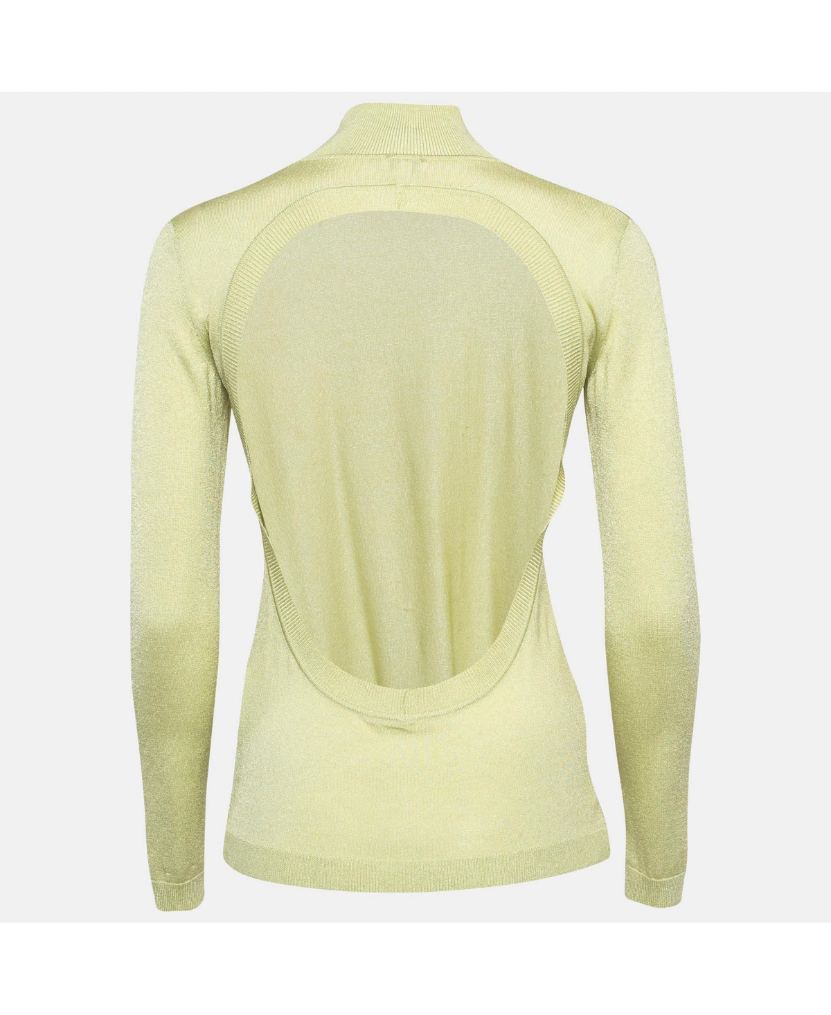 Pre-Owned Versace Women's Jeans Couture Lime Green Knit Back Open Sweatshirt
