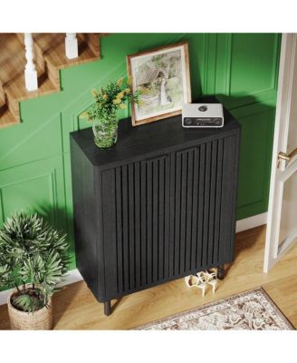 Narrow Hallway Shoe Cabinet with Wooden Doors