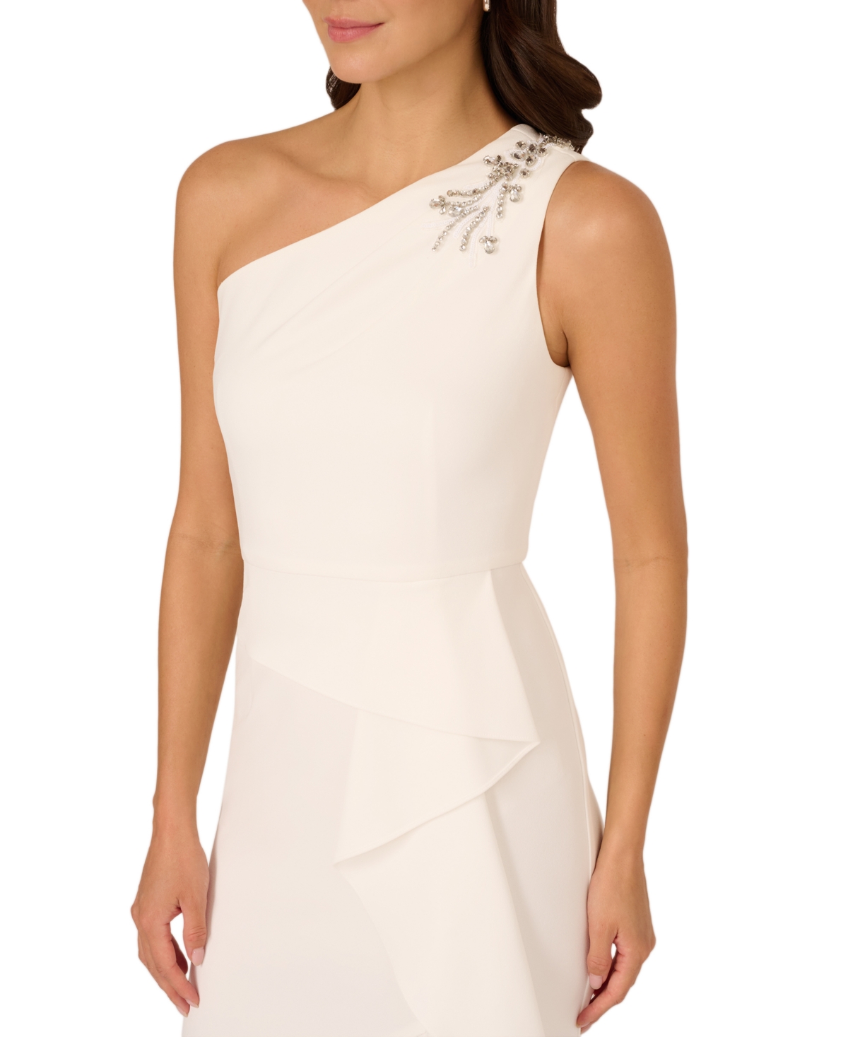 Adrianna Papell Women's Beaded One-Shoulder Gown