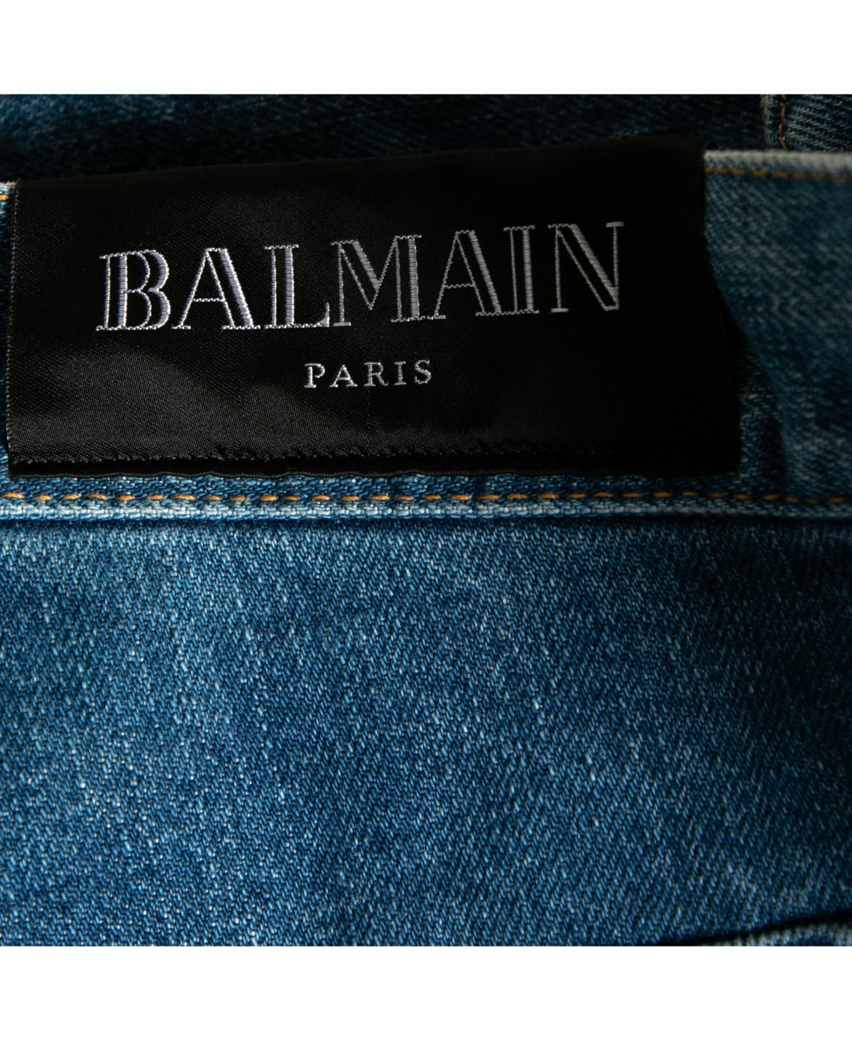 Pre-Owned Balmain Men's Pre-Owned Balenciaga men Mcqueen Black Logo Embroidered Denim Shorts