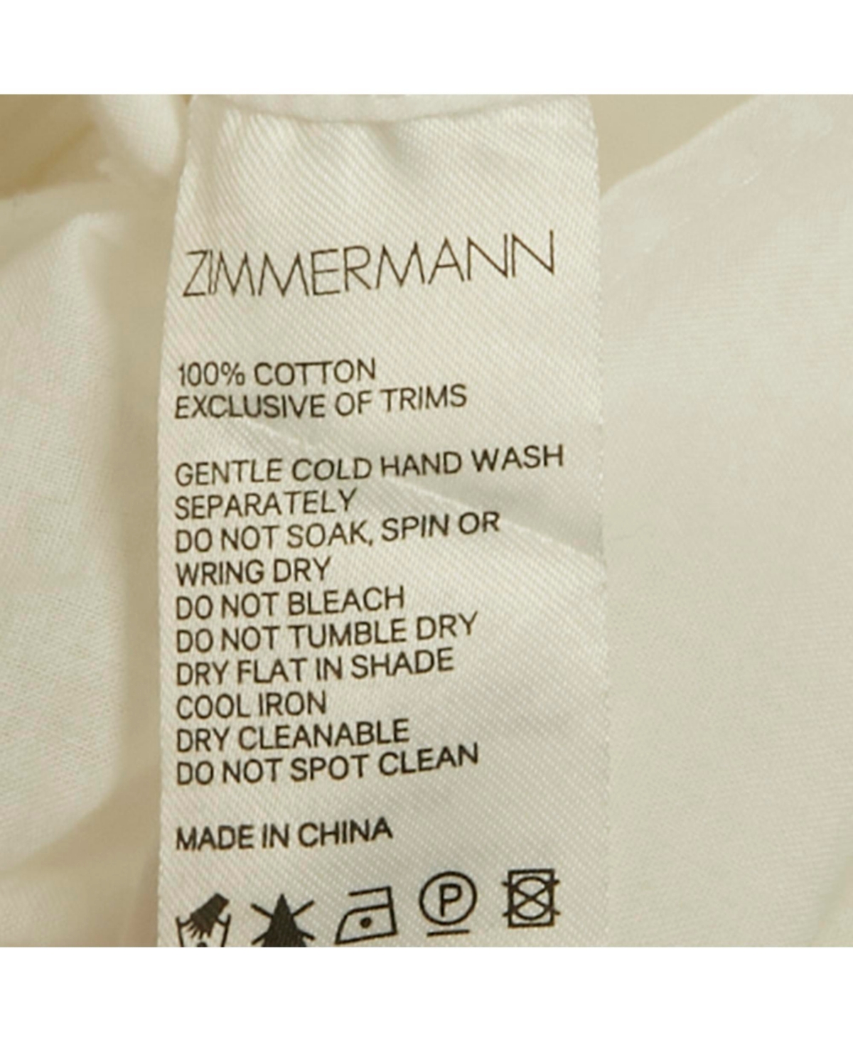 Pre-Owned Zimmermann Women's White Embroidered Cotton Melody Ladder Mini Dress