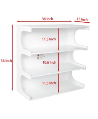 4-Tier Book Shelf Cabinet Coffee Table with Organizer Storage Shelves