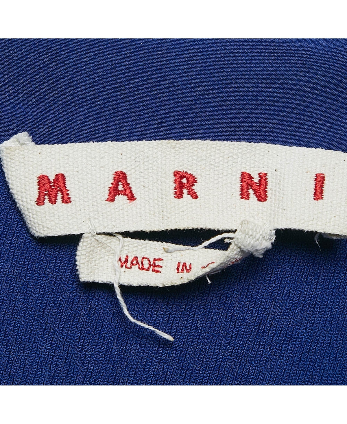 Pre-Owned Marni Women's Royal Blue Stretch Crepe Zip Detail Short Dress