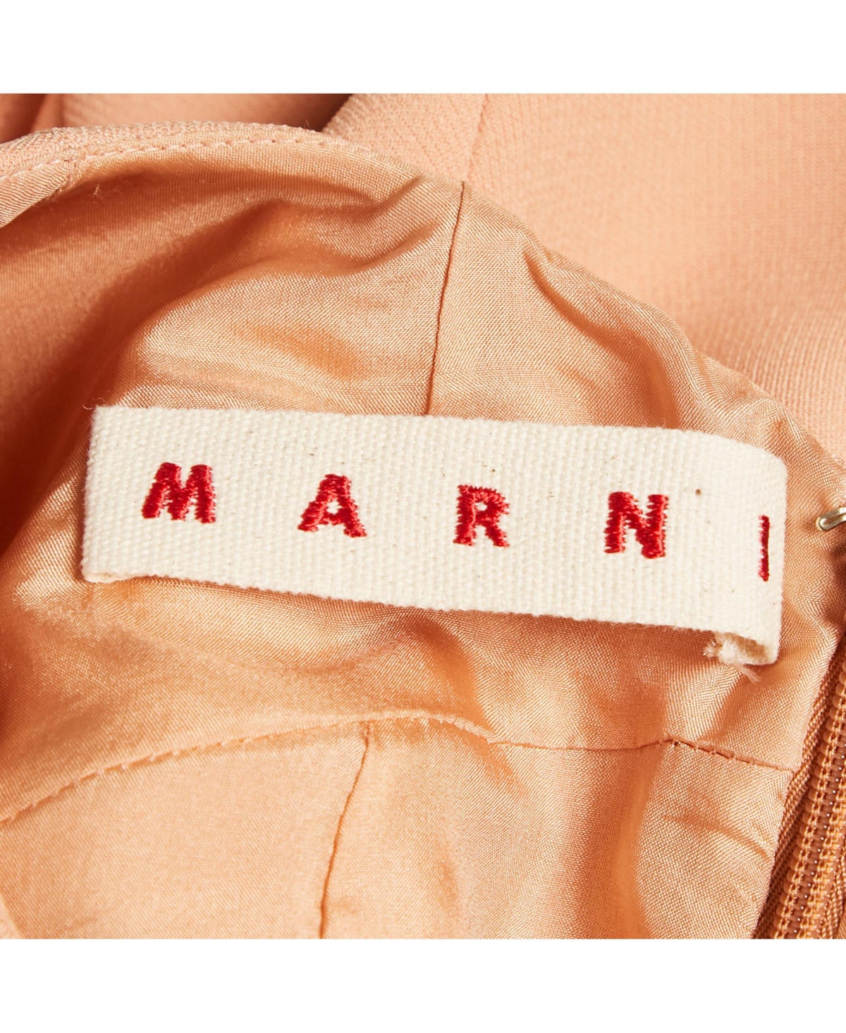 Pre-Owned Marni Women's Orange Crepe Pleated Sleeveless Short Dress