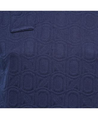 Women's Navy Blue Jacquard Bow Detail Sleeveless Short Dress