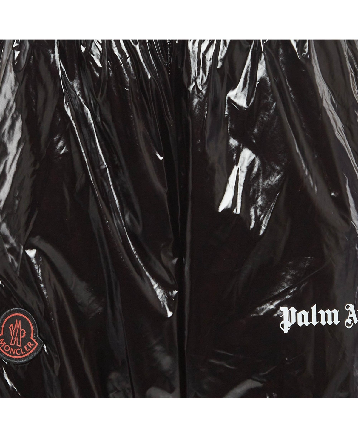 Pre-Owned Moncler Women's X Palm Angels Black Side Stripe Synthetic Logo Applique Joggers
