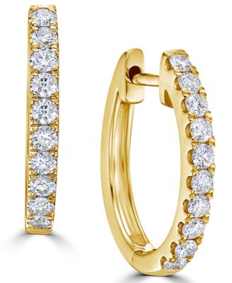 Diamond Hoop Earrings (1/2 ct. t.w.) in 14k Yellow Gold (also in 14k White Gold)