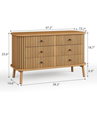 + 6-Drawer + Natural Wood + Black HandlesGaomon + 6-Drawer + Natural Wood + Black Handles + Double Dresser