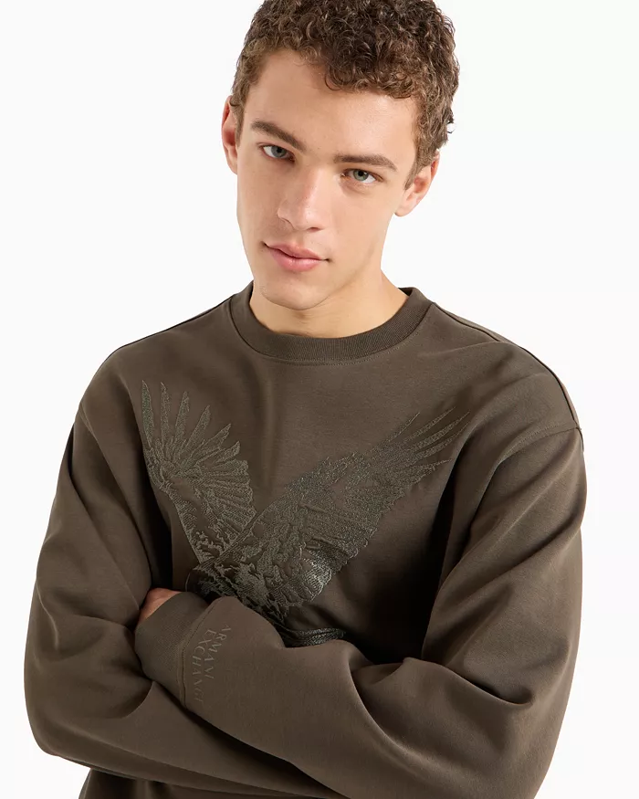 Men's Regular-Fit Eagle Logo Embroidered Sweatshirt - thumbnail 5