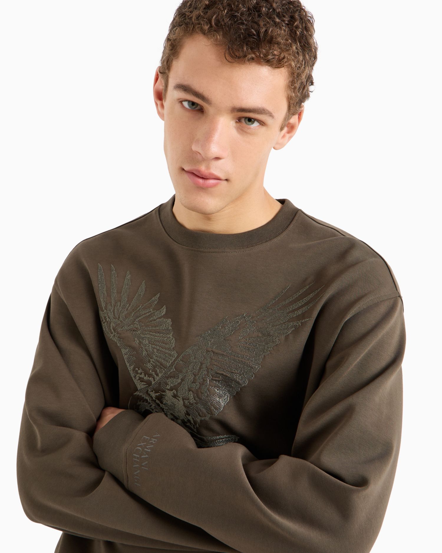 Men's Regular-Fit Eagle Logo Embroidered Sweatshirt