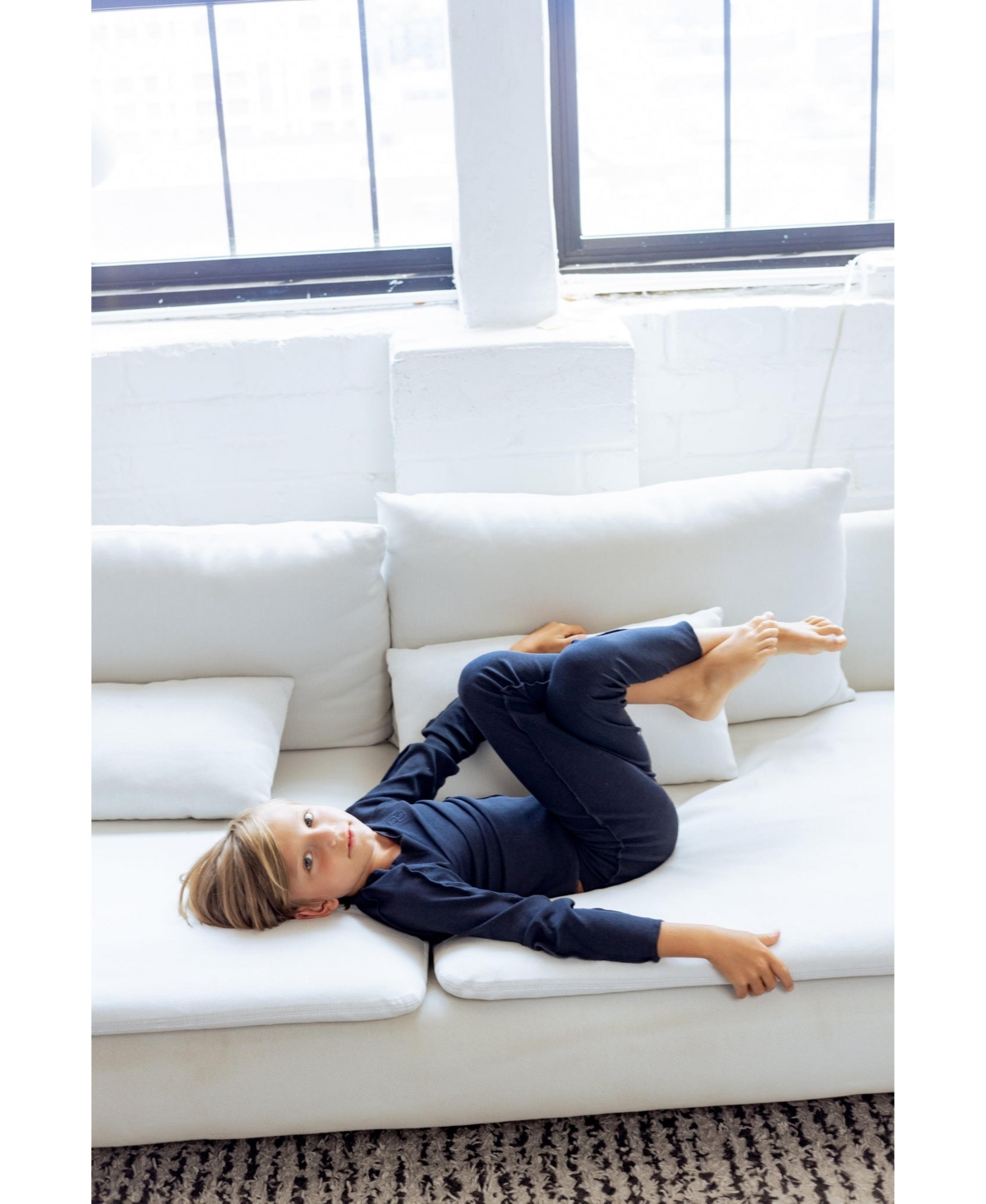 NoggiWear Little Girls Ribbed Loungewear Set