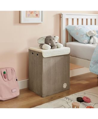 Collapsible Corduroy Kids Plush Laundry Hamper Toy Storage