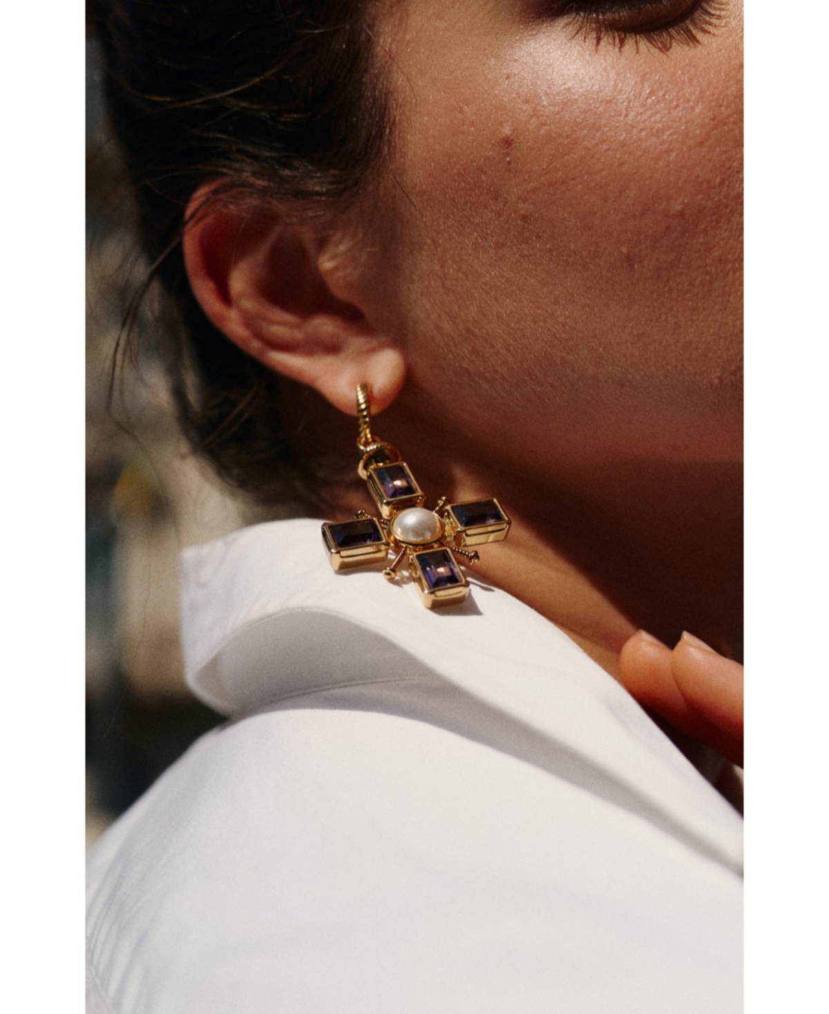 Retro Chic Byzantine Cross Earrings