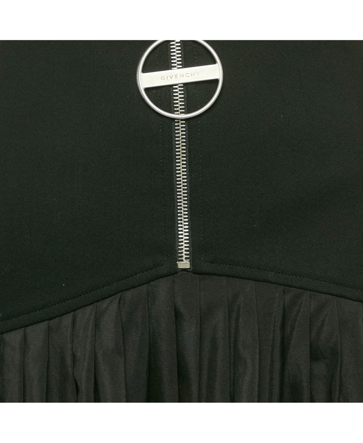 Pre-Owned Givenchy Women's Black Gabardine & Chiffon Pleated Mini Skirt