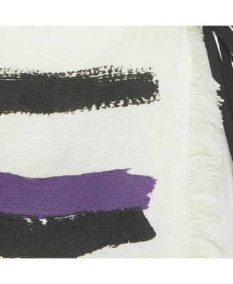 Women's Black /purple Striped Hemp Blend Wrap Midi Skirt