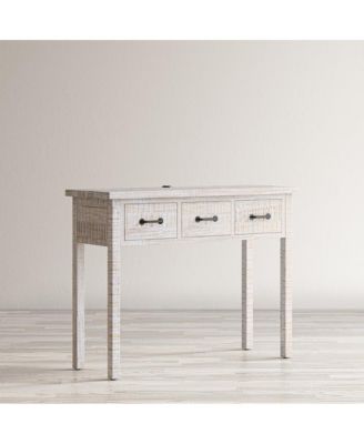 North Coast 42" Washed Finish Three Drawer USB Charging Sofa Table