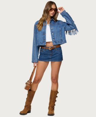 Womens Maurice Fringed Denim Jacket