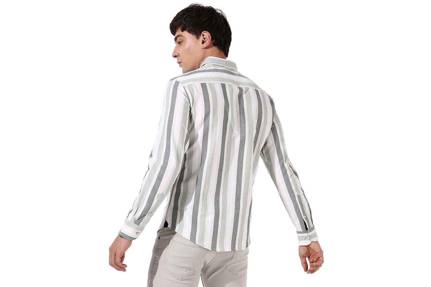 Men's Multitrack Striped Button Up Shirt