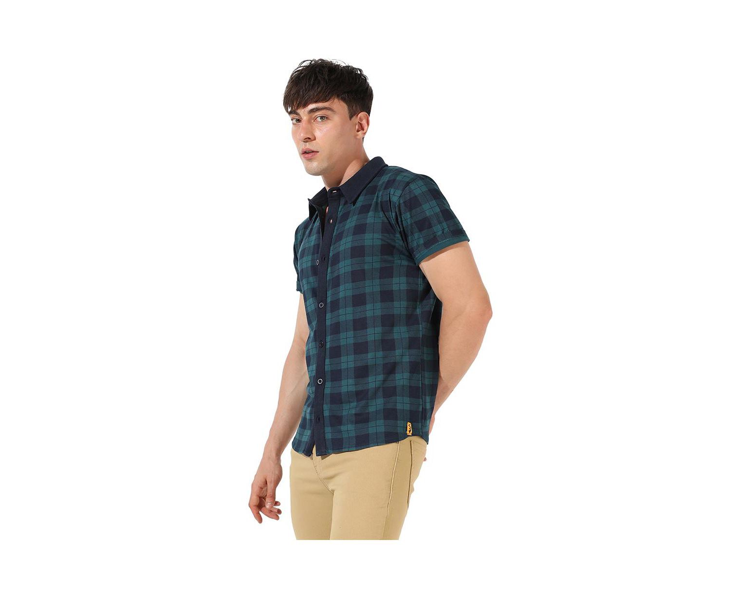 Men's Green & Blue Tartan Plaid Shirt