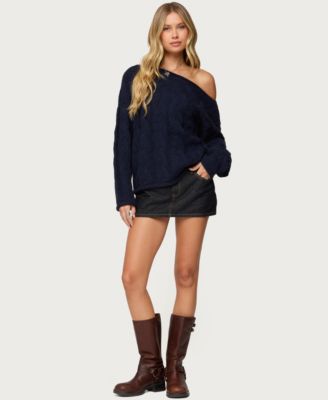 Women's Nellie Off Shoulder Cable Knit Sweater